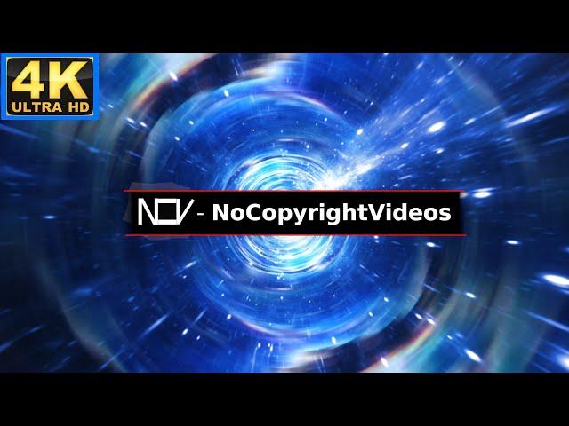 [4K - 3D]  Interstellar Flight Time Travel jump Blue Tunnel   - NoCopyrightVideos