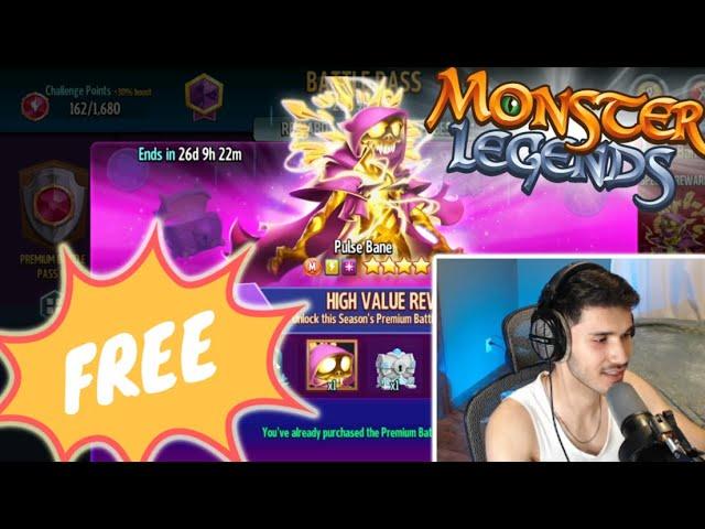 HOW TO GET THE NEW BATTLE PASS FOR FREE IN MONSTER LEGENDS! | PULSE BANE - BATTLE PASS GIVEAWAY!