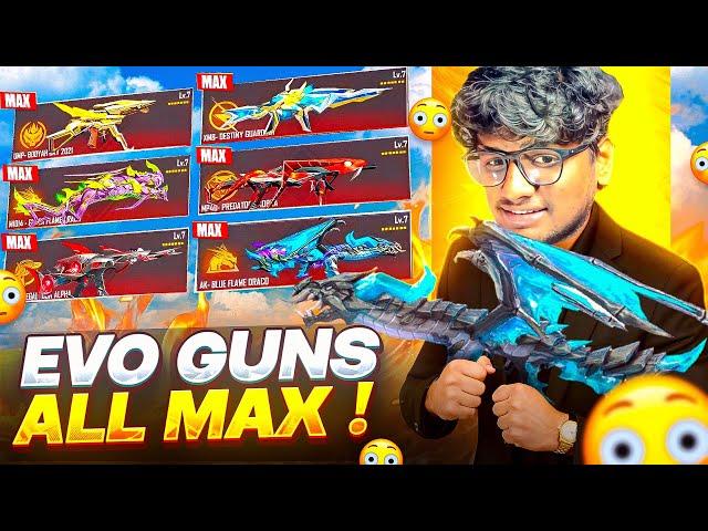 Upgrading All Evo guns Max - 99999 Diamonds || ఏన్ని Diamonds  దొబ్బాడు..?|| Freefire Telugu