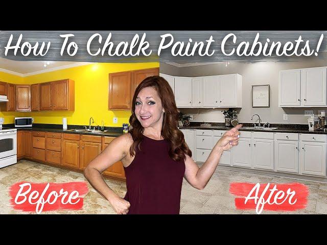 How To CHALK PAINT Kitchen Cabinets | No Sanding *Fast Easy DIY*