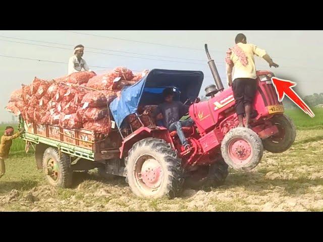 Full potato loaded trolley || Mahindra 275 DI power  || Tractor guru subha ||