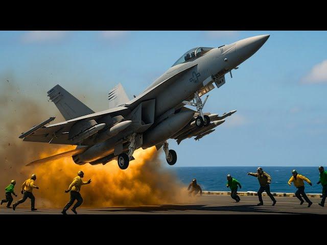 F-18 Super Hornet Launches at FULL SPEED in Emergency – Then THIS Happened...