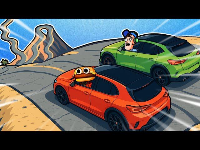Two Friends Race Down a DANGEROUS Road! (BeamNG Drive)