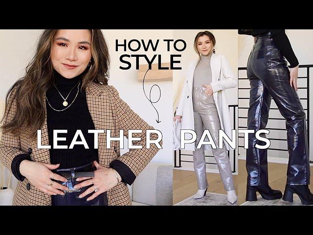 HOW TO STYLE PATENT LEATHER PANTS | What to wear in the winter & cold weather | Miss Louie