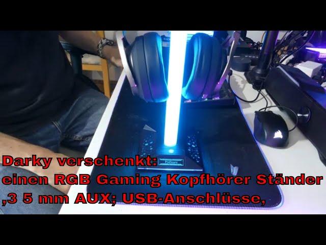 Darky verschenkt einen RGB Gaming Kopfhörer Ständer,3 5 mm AUX; USB-Anschlüsse,