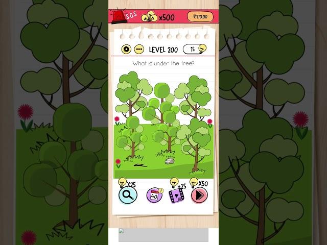 brain test level 200 - what is under the tree?
