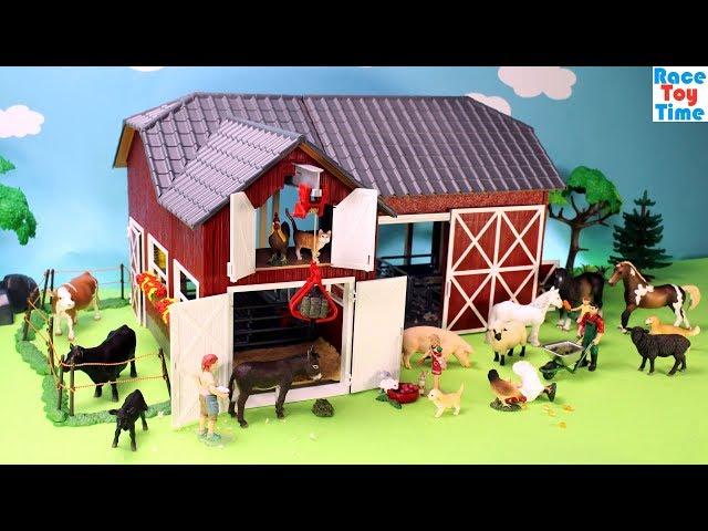 Schleich Farm World Red Barn Playset - Fun Farm Animals Toys For Kids