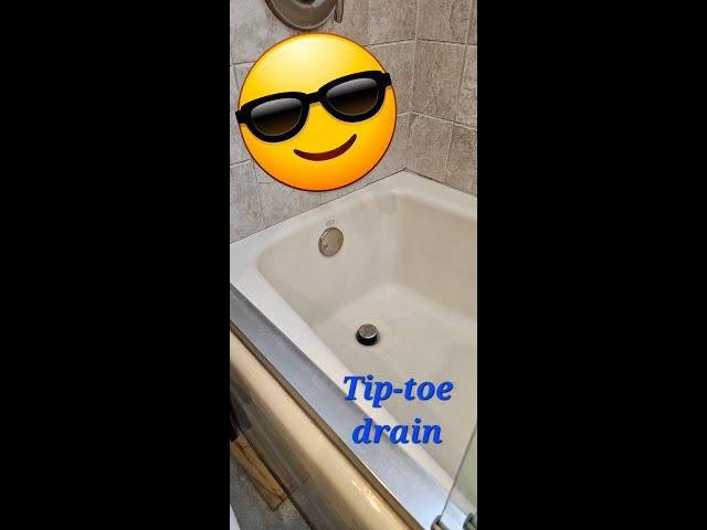 Tub drain replacement with a tip-toe drain #plumbing #plumber #northjersey