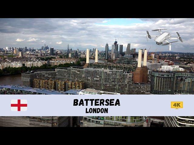 [4K]  Battersea, London - by drone 