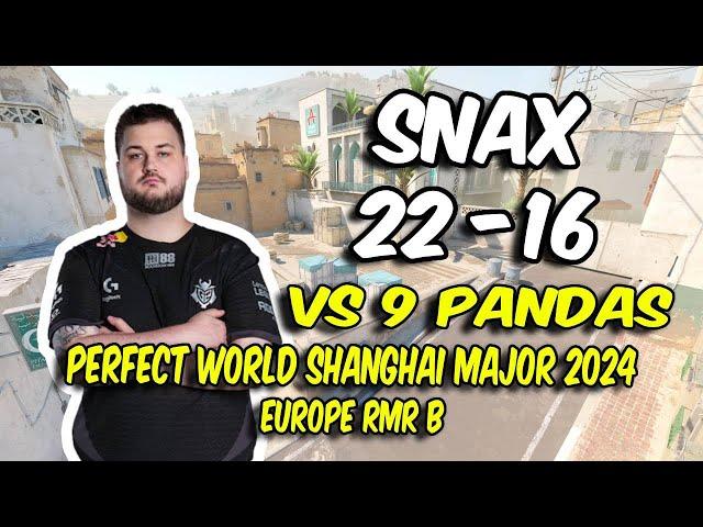 G2 snax (22/16) vs 9 Pandas (Dust2) @ Perfect World Shanghai Major 2024 Europe RMR B | CS2 POV