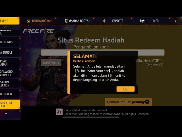 Bagi Bagi Kode Redeem Free Fire Terbaru 16 Maret 2025