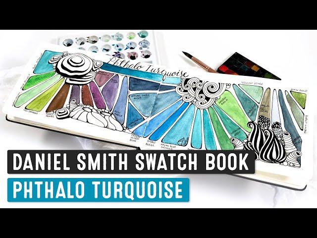 Swatch With Me | Daniel Smith Swatch Book | Phthalo Turquoise Watercolor Swatches