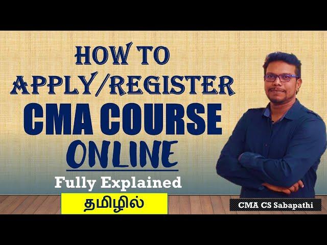 CMA|ICWA|Online REGISTRATION PROCEDURE|TAMIL|HOW TO REGISTER CMA COURSE ONLINE