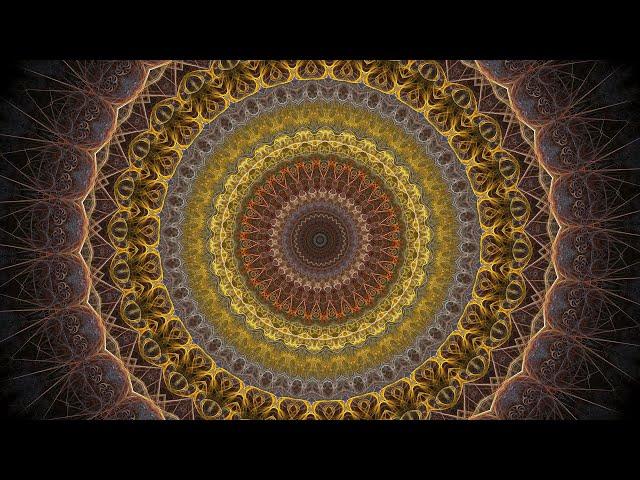 4K Gold Fractal Flame Radial Kaleidoscope with Lots of Lines and Details to Trip On (2-Minute Loop)