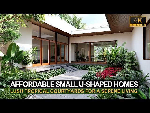 Affordable Small U Shaped Homes with Lush Tropical Courtyards for a Serene Living