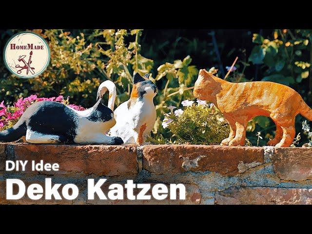 DIY | Deko Katzen selber machen | Geschenkidee für Katzen-Fans | Dekofigur Katze selbst modellieren