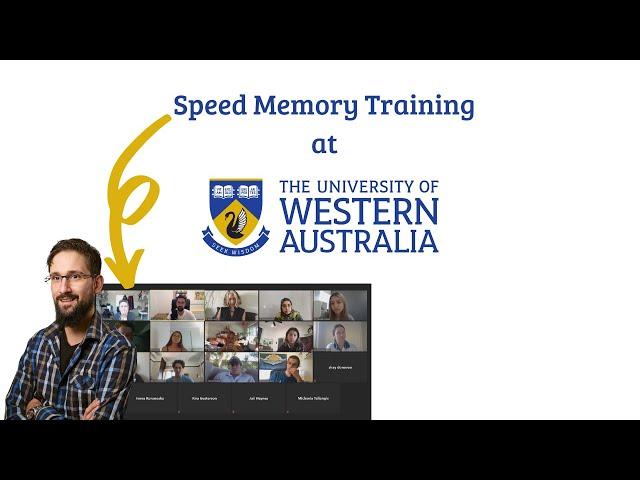I taught them how to memorize FAST! - Live Speed Learning at the University of Western Australia