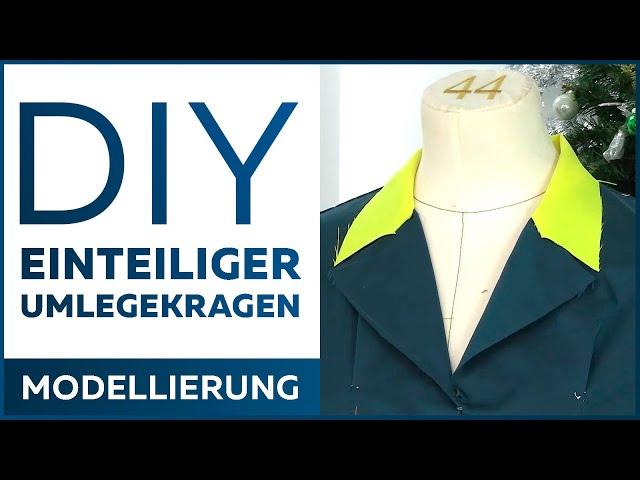 Einteiliger Umlegekragen für ein Abendkleid. Teil 4. Modellierung für Nähanfänger