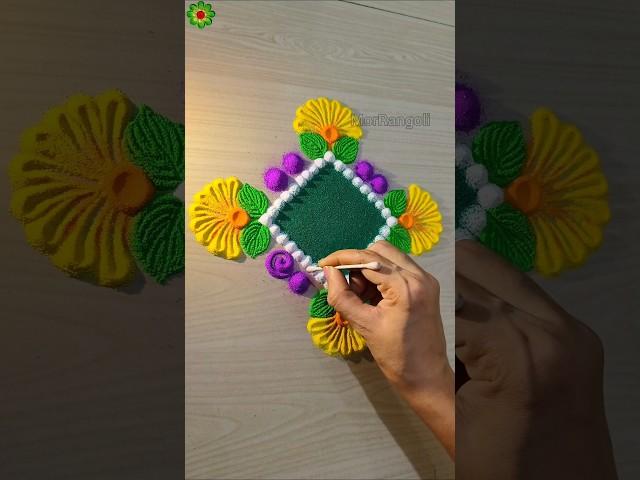 Rangoli designs for diwali simple and easy #rangolidesign #diwalirangoli #shorts