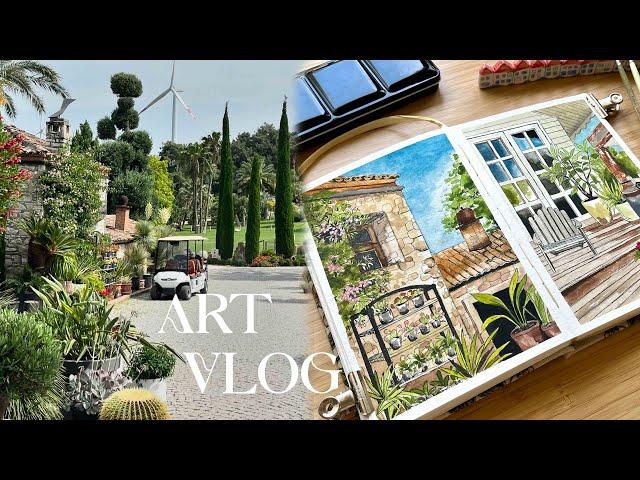 Relaxing Art Vlog | Watercolor Landscape Painting  