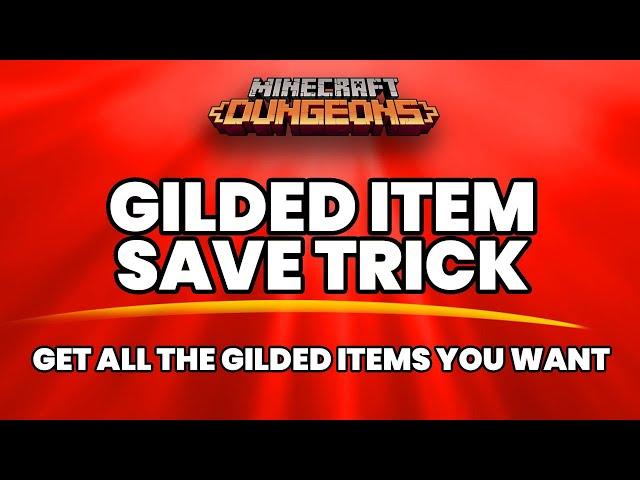 Fastest GILDED GEAR Farm Character Save Clone Trick in Minecraft Dungeons