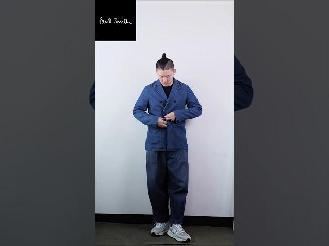 EP247｜Paul Smith Indigo Linen Double Breasted Jkt｜#fashion #mensfashion #ootd #穿搭 #shorts