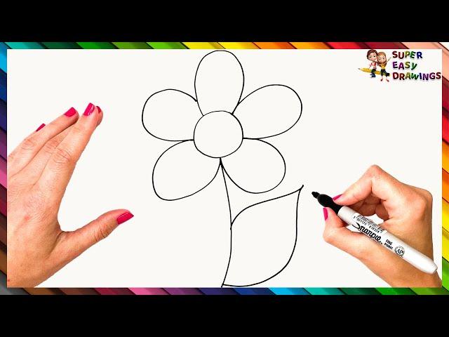 How To Draw A Flower Step By Step  Flower Drawing Easy