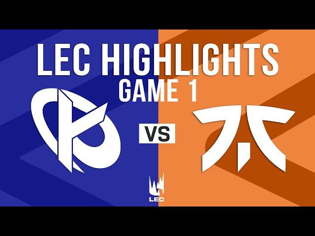 KC vs FNC Game 1 Highlights | LEC 2025 Winter Playoffs Round 4 | Karmine Corp vs Fnatic G1