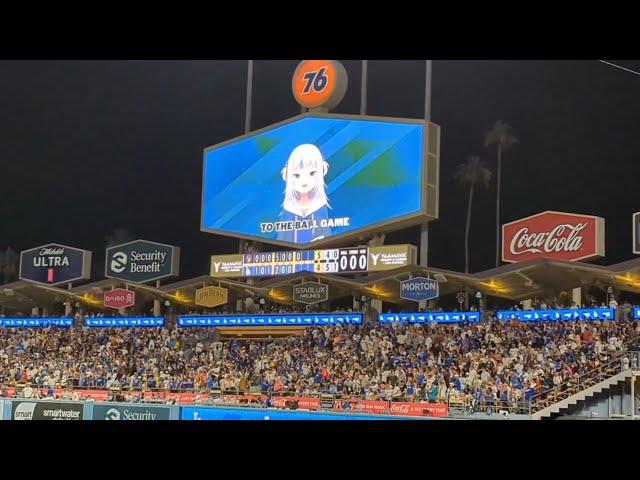 Gura Sings "Take Me Out To The Ball Game" at Dodger Stadium (Hololive)