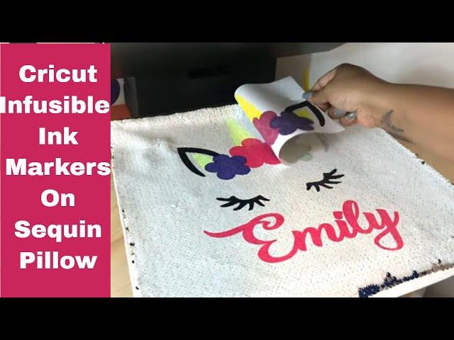 Cricut Infusible Ink Markers Step by Step | On Sequin Pillow | MamaPlusCEO