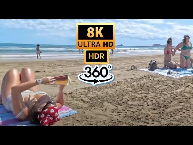 VR 360° Beach Walking | Saler Beach | Virtual 3D Walking Tour | 12 09 2024 | 8K