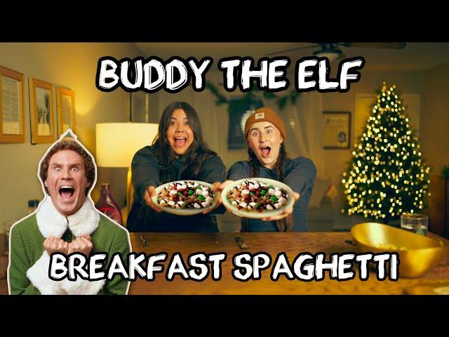 WE MADE BUDDY THE ELF BREAKFAST SPAGHETTI!! @alaynagrace_