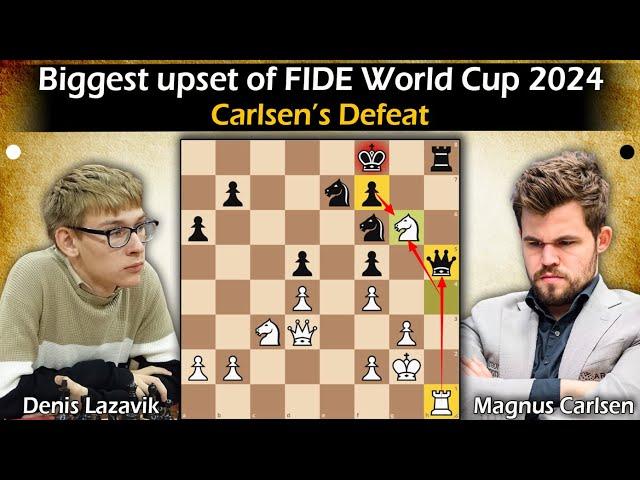 Biggest upset of FIDE World Cup 2024 | Lazavik vs Carlsen 2024