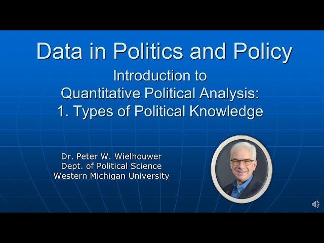 Quantitative Political Analysis 1: Types of Political Knowledge