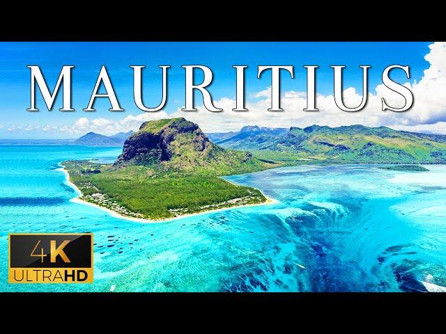 FLYING OVER MAURITIUS (4K UHD) - Calming Music With Stunning Natural Landscape Videos