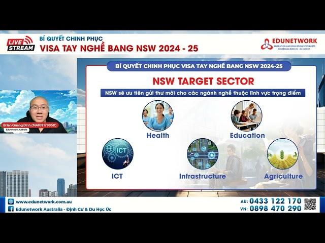 Livestream | Bí Quyết Chinh Phục Visa Tay Nghề Bang NSW 2024-25| Edunetwork Offcial