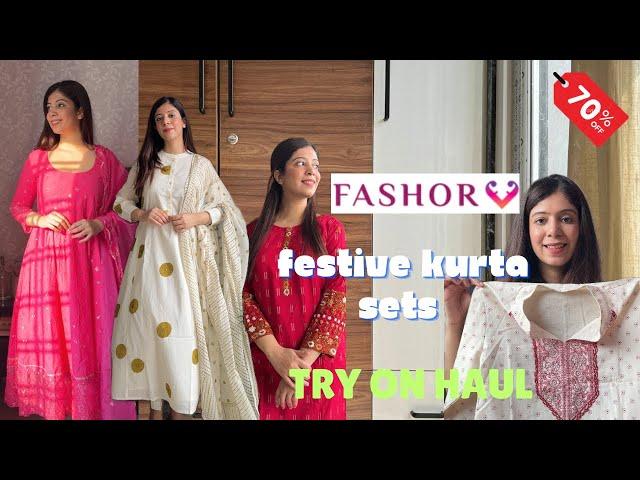 *Huge* Fashor Kurta set haul | Pakistani style suit try on haul | Myntra Navratri kurta set haul