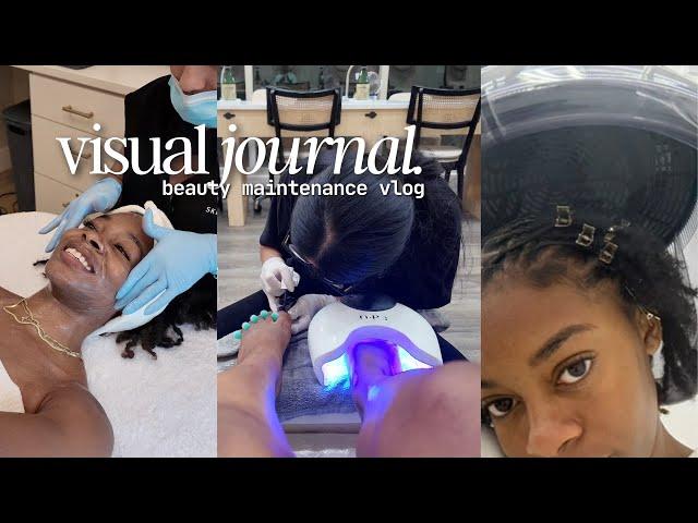 beauty maintenance vlog :: facial, loc retwist, wax, pedi + DIY mani [i love taking care of myself]