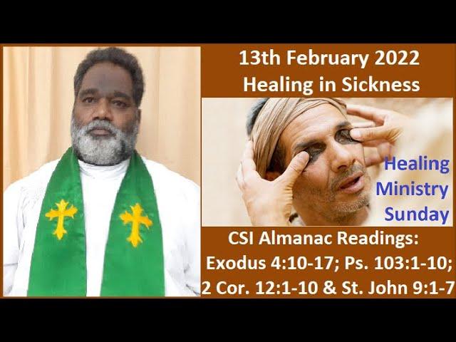 Sermon on the theme "Healing in Sickness," by Rev. P. Victor Paul, Presbyter, CSI Karimnagar Diocese