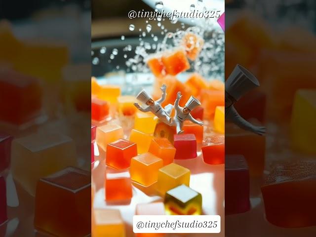 Miniature Chefs Dive into a Giant Jelly Pool | Hyper-Realistic ASMR Chaos!