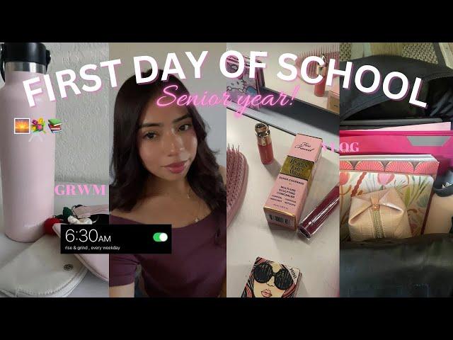 First day of school  | senior year! grwm, ootd, vlog & more