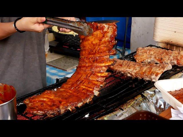 Tamarind Market Hua Hin Thailand Street Food with lots of delicious Thai meat seafood sweets 2023