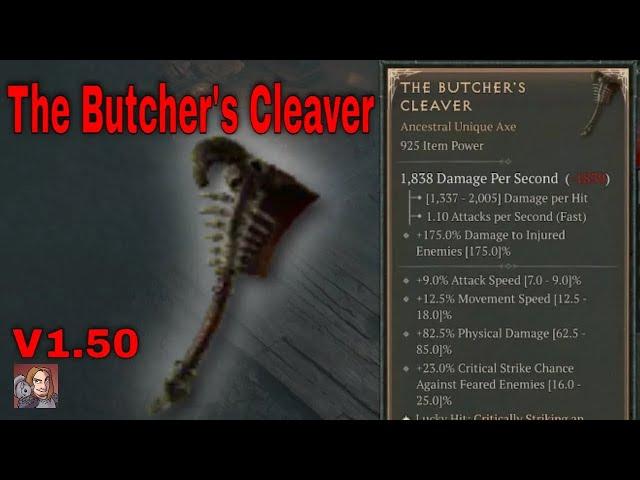 Diablo IV Unique Items - The Butcher's Cleaver (One Handed Axe)[v1.5.0]