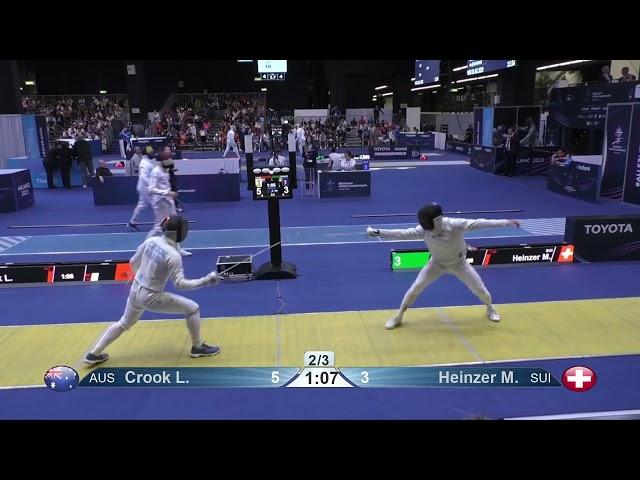 2023 242 T64 14 E M Individual Milano ITA WCH 6 HEINZER SUI vs CROOK AUS