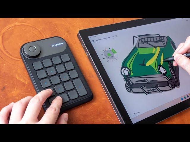 Huion K20 Keydial Mini: Compact drawing tablet companion