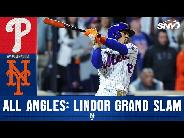 Every angle of Francisco Lindor's NLDS grand slam during Mets-Phillies Game 4 | SNY