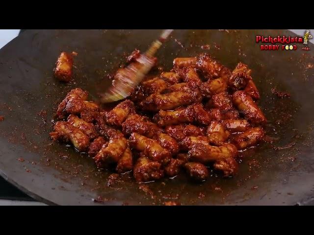 CHICKEN PAN FRY THE MOST DELICIOUS SEXY NECK FRY | TRY SOMETHING NEW #pichekkistabobby కోడి మెడకాయ