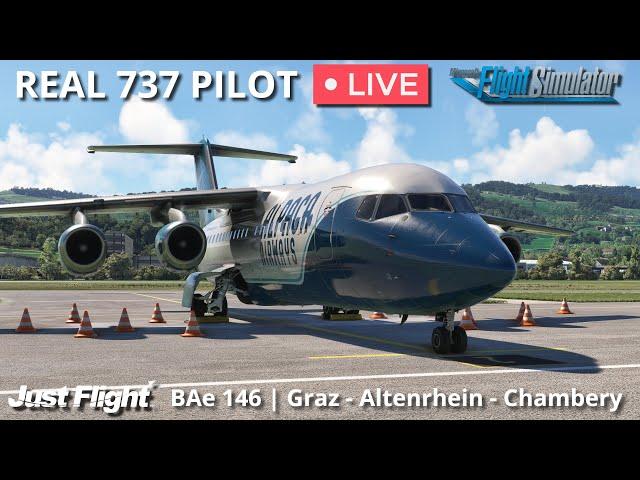 Real 737 Pilot LIVE | Flying into challenging Alpine Airports | Just Flight 146 Professional