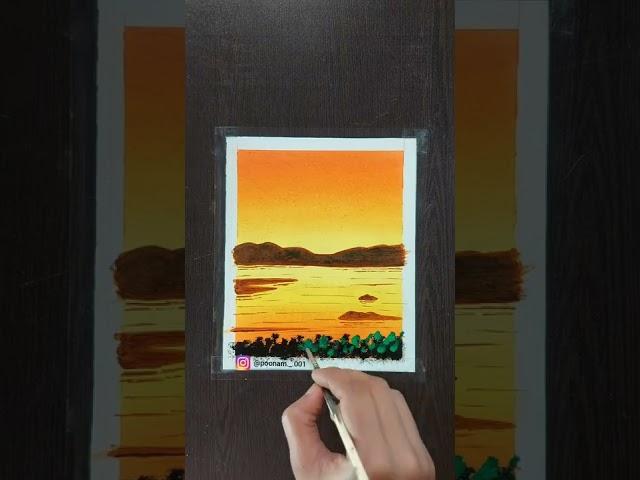 Sunset drawing with oil pastel | drawing with oil pastel