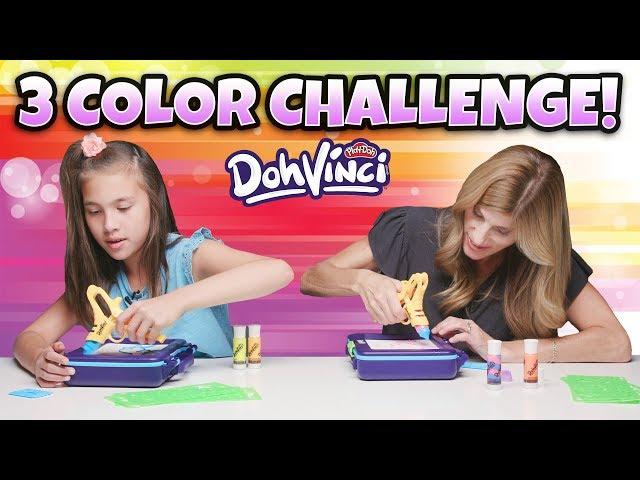 Play-Doh Dohvinci Three Color Challenge! Dohvinci On the Go Art Studio Fun!